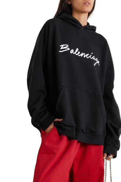 BALENCIAGA Printed cotton-jersey hoodie – תמונה 2