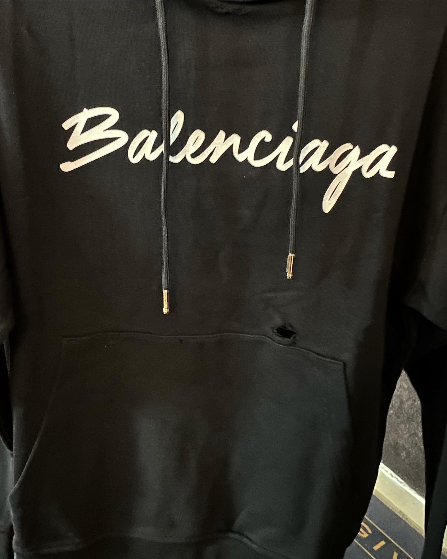 BALENCIAGA Printed cotton-jersey hoodie – תמונה 4
