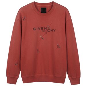 Givenchy Red Rip Detail Oversized Sweatshirt