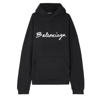 BALENCIAGA Printed cotton-jersey hoodie
